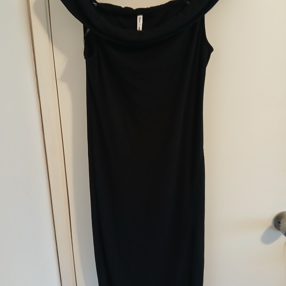 Source Unknown Black Cowl Neck Dress